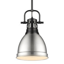 Golden 3604-S BLK-PW - Duncan Small Pendant with Rod