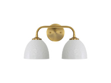 Golden 6950-BA2 MBS-WHT - Shepard 2-Light Bath Vanity in Modern Brass with Matte White