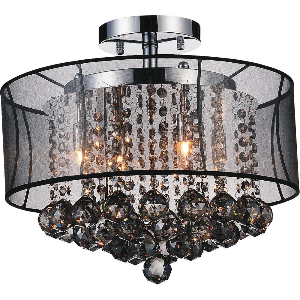 Radiant 6 Light Drum Shade Flush Mount With Chrome Finish