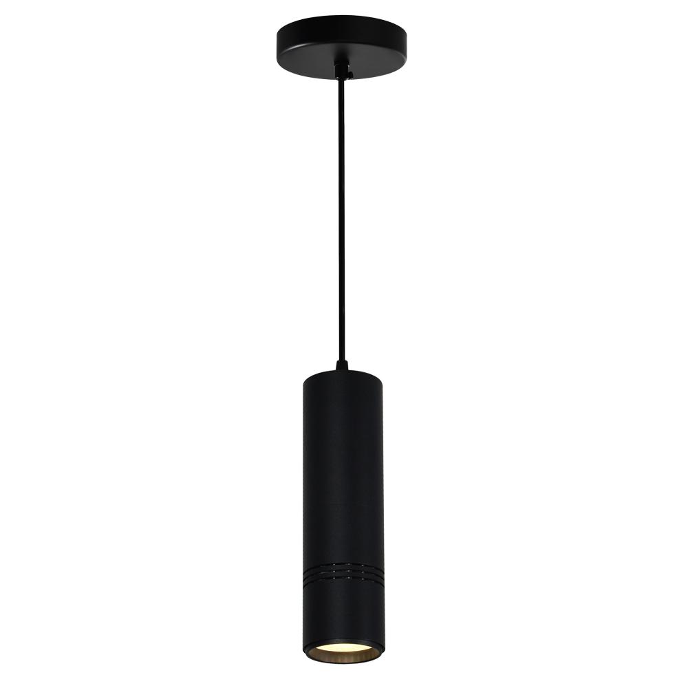 Stowe LED Down Mini Pendant With Black & Wood Finish