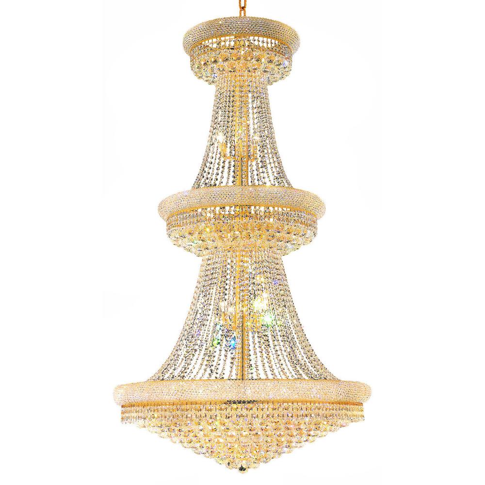 Empire 38 Light Down Chandelier With Gold Finish