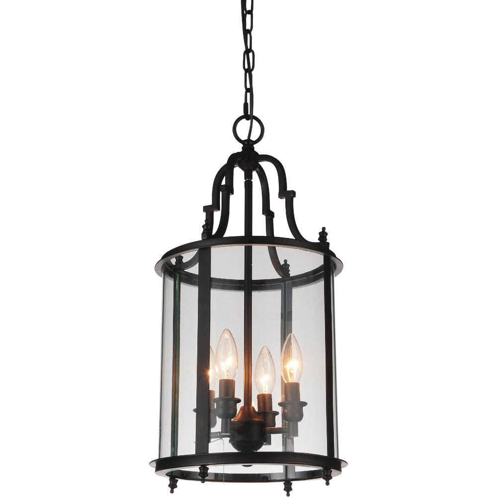 Desire 4 Light Drum Shade Mini Pendant With Oil Rubbed Bronze Finish