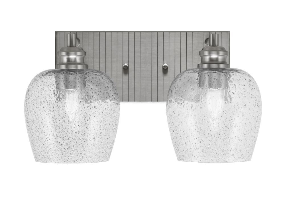 Edge 2 Light Bath Bar, Brushed Nickel Finish, 6" Smoke Bubble Glass