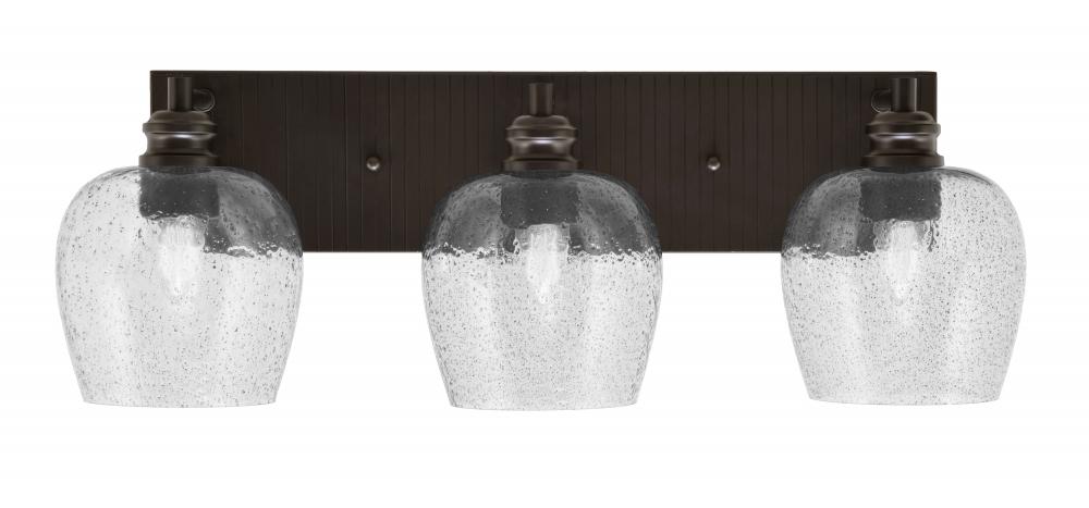 Edge 3 Light Bath Bar, Espresso Finish, 6" Smoke Bubble Glass