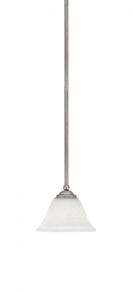 Zilo Stem Mini Pendant, Graphite Finish, 7" White Muslin Glass