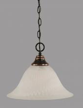 Toltec Company 10-BC-5831 - One Light Black Copper Alabaster Glass Down Pendant