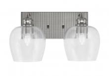 Toltec Company 1162-BN-4810 - Edge 2 Light Bath Bar, Brushed Nickel Finish, 6" Clear Bubble Glass