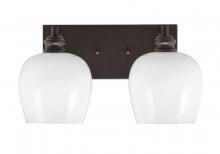 Toltec Company 1162-ES-4811 - Edge 2 Light Bath Bar, Espresso Finish, 6" White Marble Glass