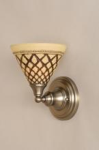 Toltec Company 40-BN-7185 - One Light Brushed Nickel Chocolate Icing Glass Wall Light