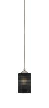 Toltec Company 560-GP-4069 - Zilo Stem Mini Pendant, Graphite Finish, 4" Black Matrix Glass