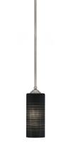 Toltec Company 560-GP-4099 - Zilo Stem Mini Pendant, Graphite Finish, 4" Black Matrix Glass