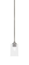 Toltec Company 560-GP-530 - Zilo Stem Mini Pendant, Graphite Finish, 4" Square Clear Bubble Glass