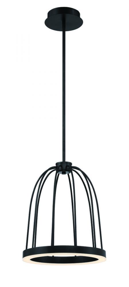 12IN BIRD CAGE,LED PENDANT,BLK