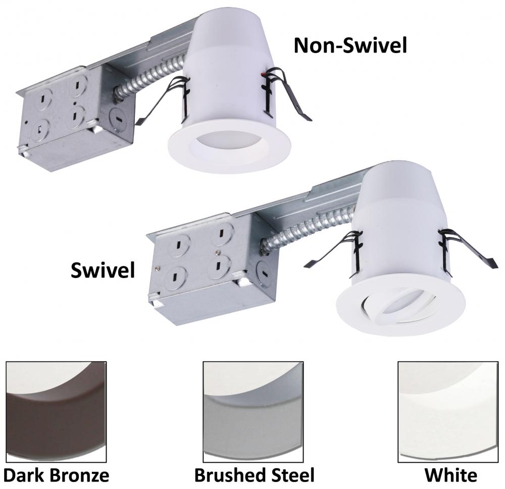 3-Inch E-Pro Dark Bronze LED Recessed Down Light and Swivel Remodel