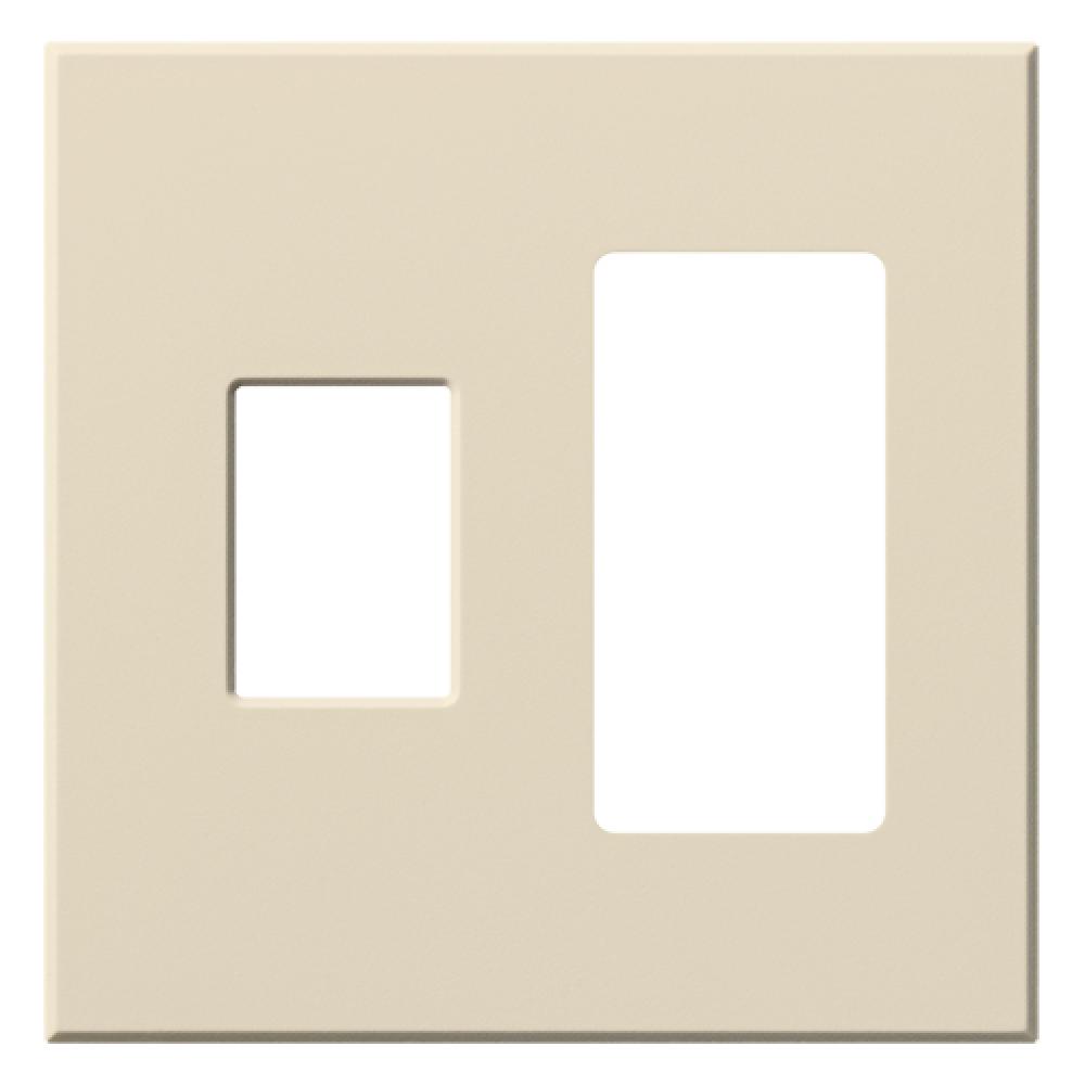 VAREO WALLPLATE 2GNG CONT/RCPT LIGHT AL