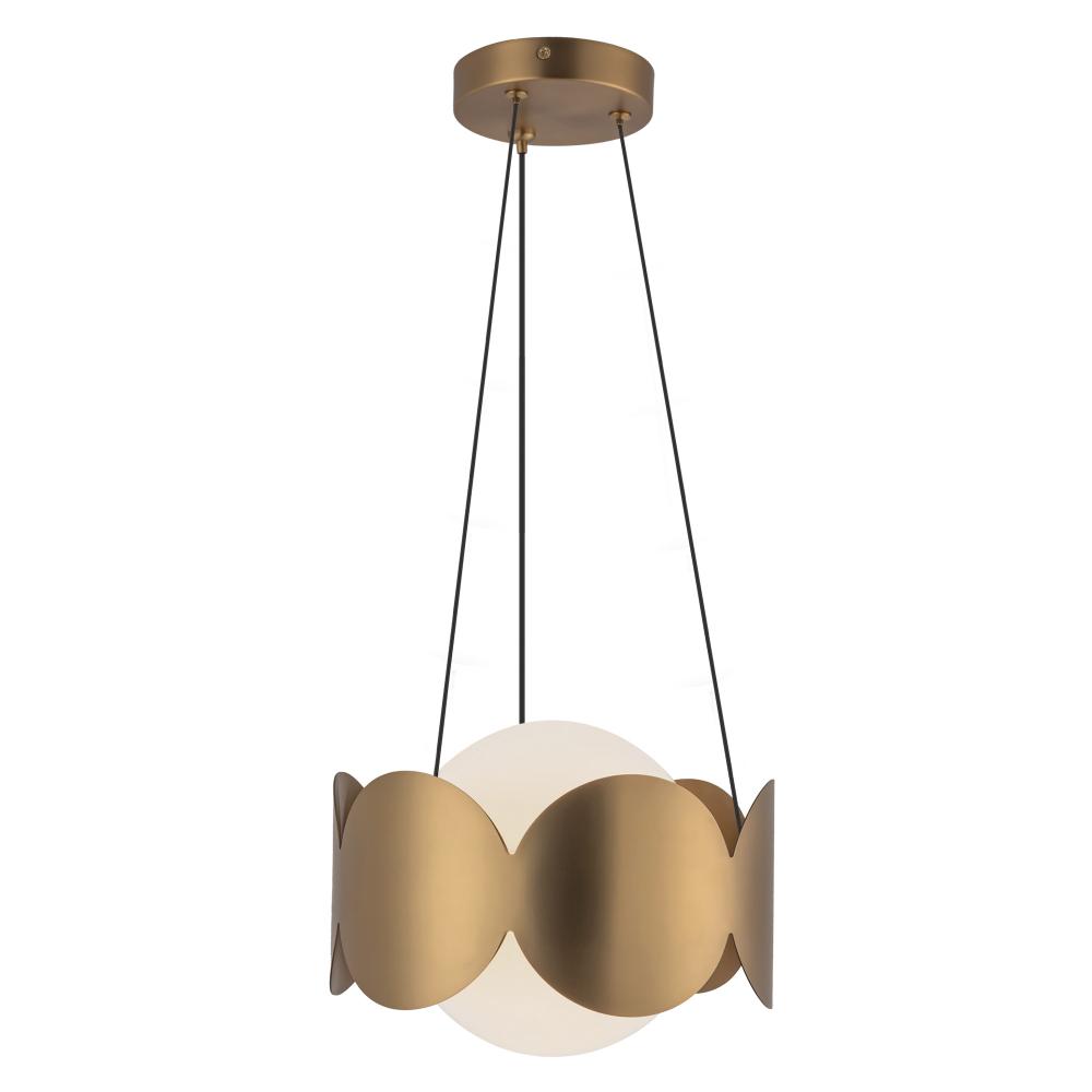 Ciel 10-in Brushed Gold/Opal Glass Socket Chandelier