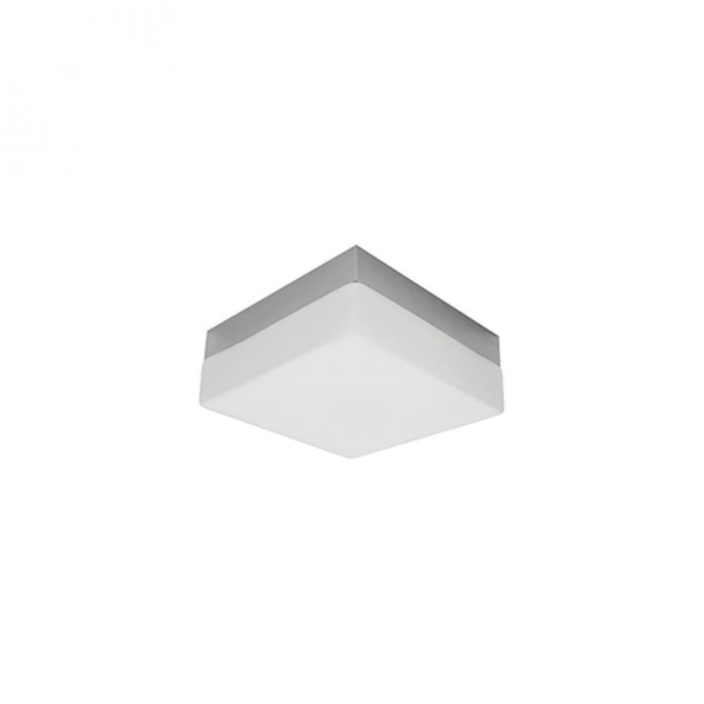 LED Square Flush Mount Ceiling Fixture with White Opal Glass