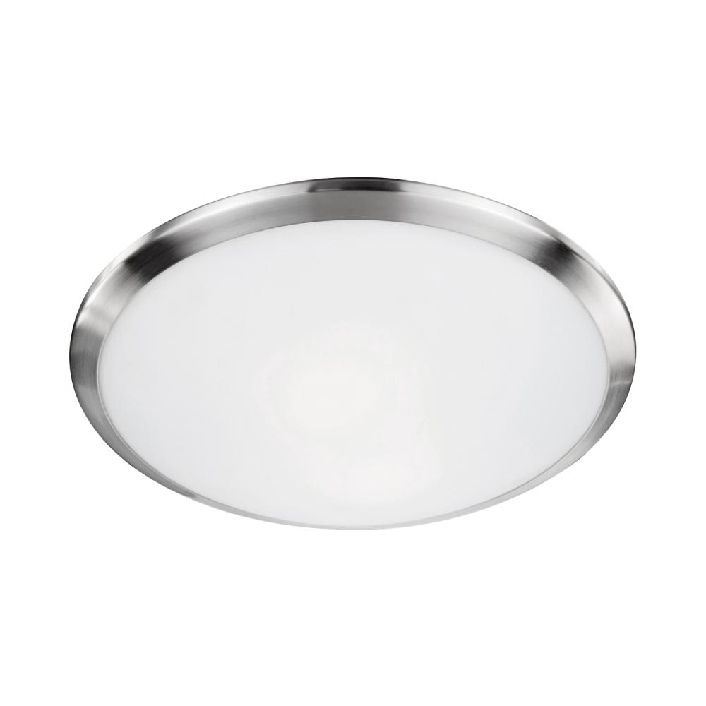 Malta 15-in Brushed Nickel 2 Lights Flush Mount