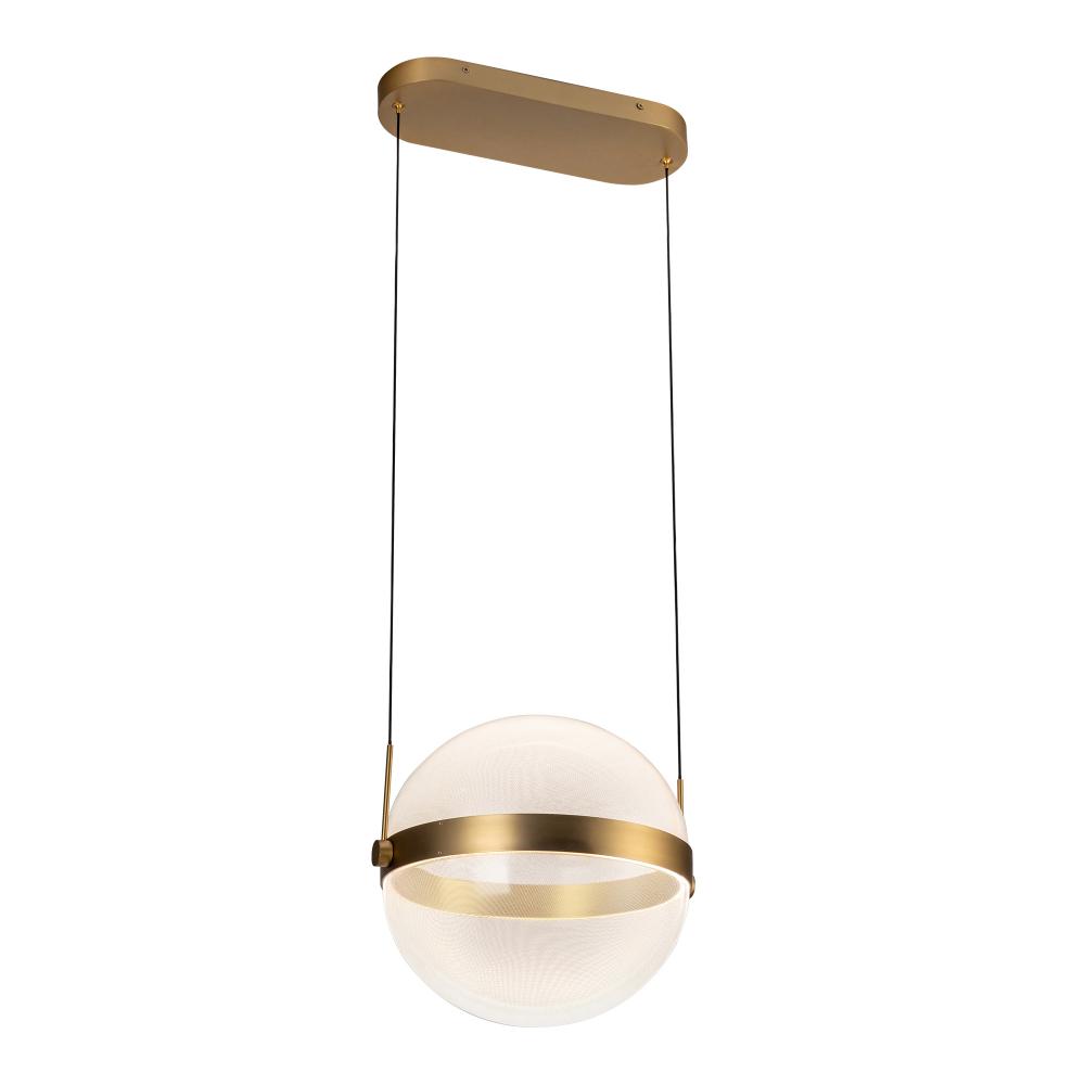 Pisces 12-in Brushed Gold/Light Guide LED Pendant