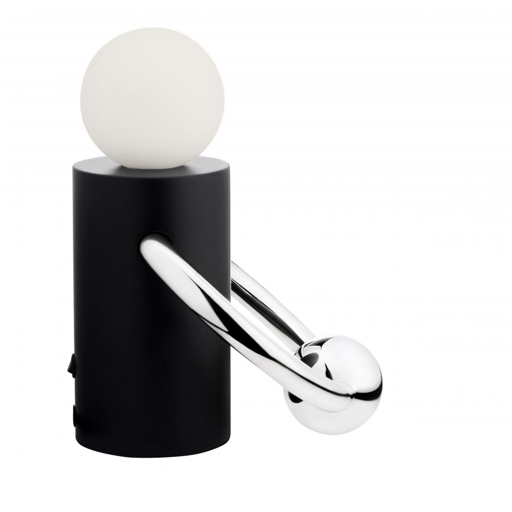 Septum 8-in Matte Black/Chrome LED Table Lamp