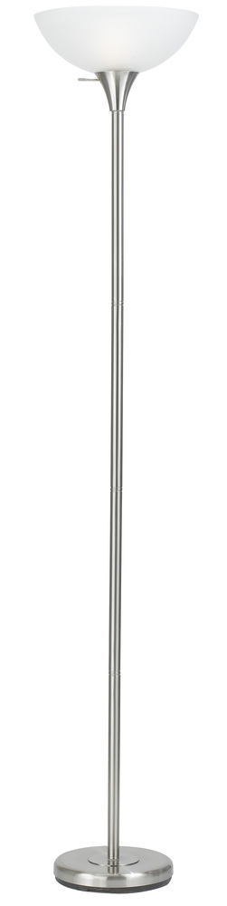 70" Height Metal Torchiere in Brushed Steel