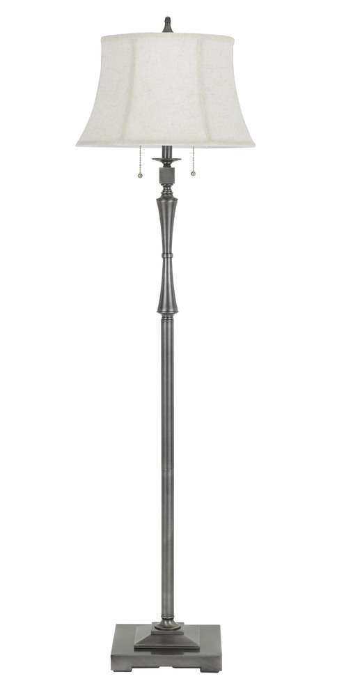 150W 3 Way Madison Metal Club Floor Lamp With Pull Chain Switch And Softback Fabric Shade