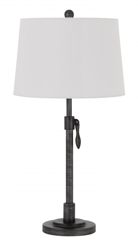 150W 3 way Riverwood adjustable metal table lamp with hardback taper fabric drum shade