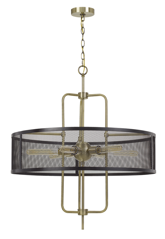 60W X 6 Leiden Metal Chandelier With Mesh Shade (Edison Bulbs Are Not included)