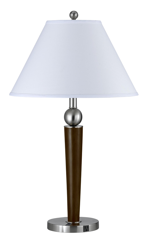 29" Tall Metal Desk Lamp in Brushed Steel/Espresso Finish