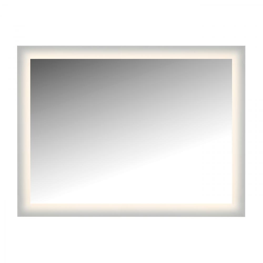 LED Lighted Mirror Wall Glow Style With Frosted Glass To The Edge, 48" X 36" With Easy Cleat
