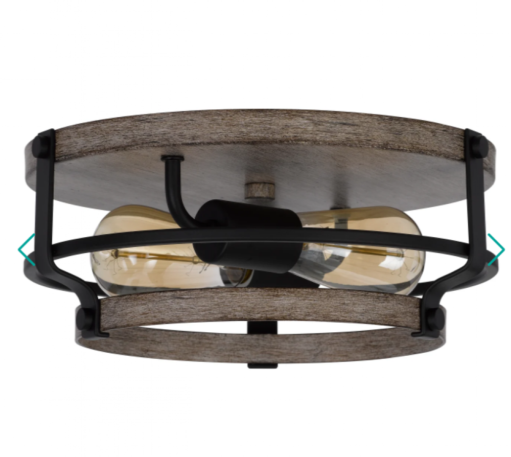 60W x 2 Clarita metal semi flush mount fixture