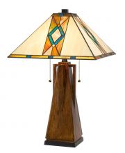 CAL Lighting BO-3011TB - 60W x 2 Tiffany table lamp with pull chain switch with resin lamp body