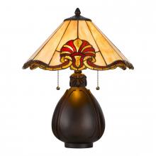 CAL Lighting BO-3015TB - 60W x 2 Tiffany table lamp with pull chain switch with resin lamp body