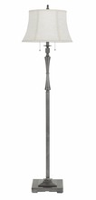 CAL Lighting BO-2443FL-AS - 150W 3 Way Madison Metal Club Floor Lamp With Pull Chain Switch And Softback Fabric Shade