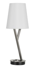 CAL Lighting BO-2760TB-BS - 60W Alester Metal Desk Lamp With 1 Electrical Outlet And 1 USB Port