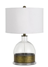 CAL Lighting BO-2809TB - 150W 3 Way Rapallo Glass/Metal Table Lamp