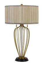 CAL Lighting BO-2859TB - Laval 60W X 2 Metal Table Lamp With Pleated Softback Fabric Shade And Pull Chain Switch