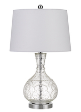 CAL Lighting BO-2916TB - 150W Nador Glass Table Lamp With Taper Drum Hardback Fabric Shade