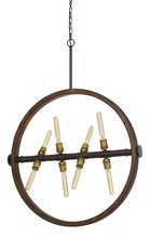CAL Lighting FX-3692-8 - 60W X 8 Teramo Wood/Metal Chandelier With Glass Shade (Edison Bulbs Not included)