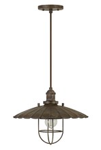 CAL Lighting FX-3725-1P - Olive Old industrial Metal Pendant With Glass Shield (Edison Bulb Not included)