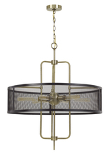 CAL Lighting FX-3727-6 - 60W X 6 Leiden Metal Chandelier With Mesh Shade (Edison Bulbs Are Not included)