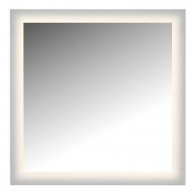 CAL Lighting LM4WG-C3636 - LED Lighted Mirror Wall Glow Style With Frosted Glass To The Edge, 36" X 36" With Easy Cle