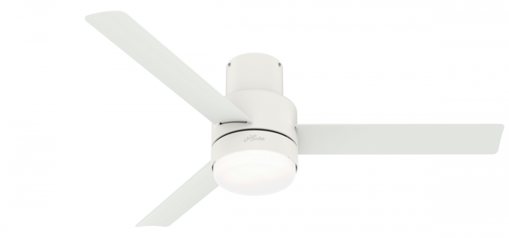 Hunter 52 inch Gilmour Matte White Low Profile Damp Rated Ceiling Fan with LED Light Kit