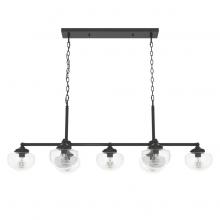 Hunter 19495 - Hunter Saddle Creek Noble Bronze with Seeded Glass 7 Light Chandelier Ceiling Light Fixture