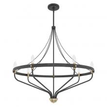 Hunter 19797 - Hunter Merlin Rustic Iron and Alturas Gold 7 Light Chandelier Ceiling Light Fixture