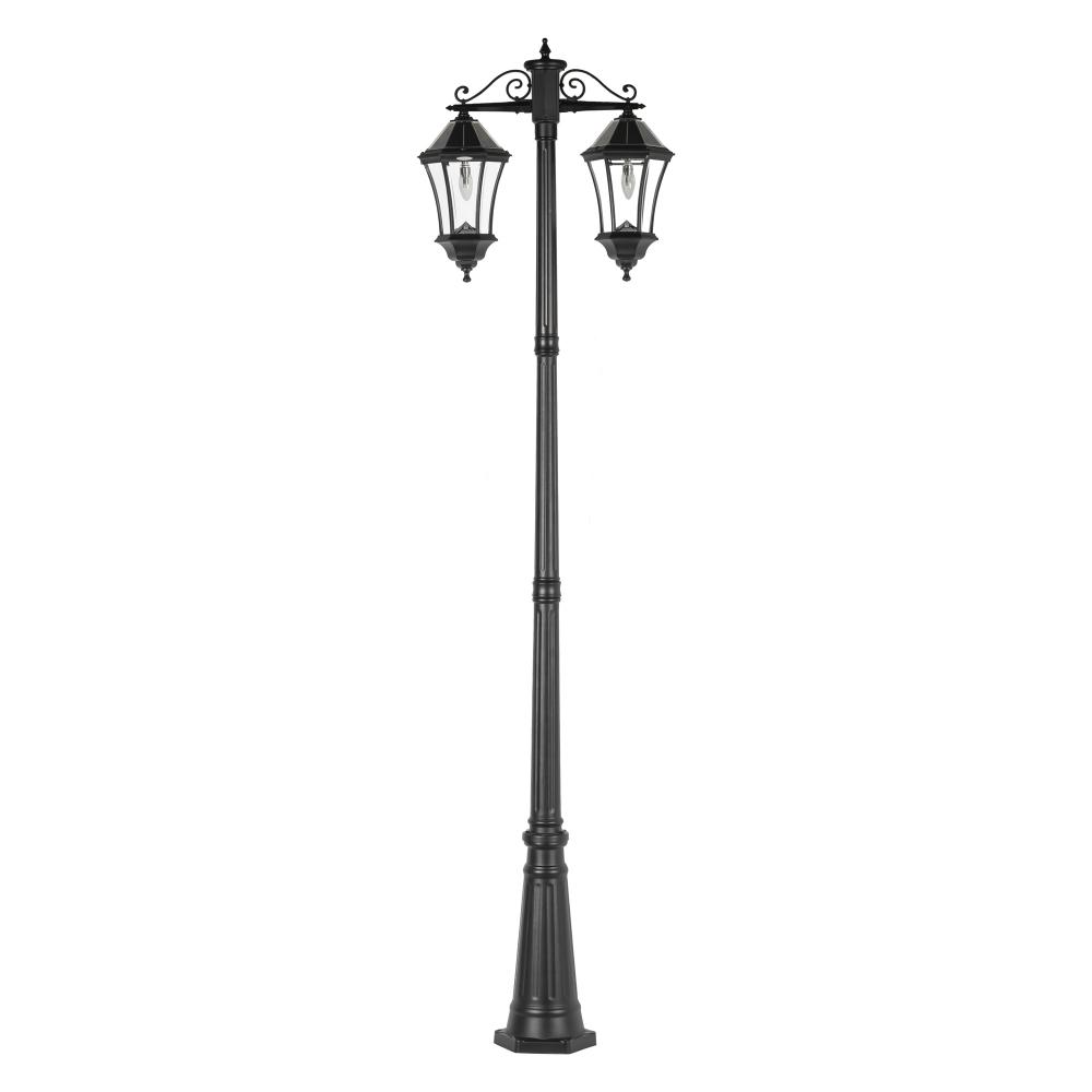 Victorian Morph Solar Lamp Post With Double Downward Lights