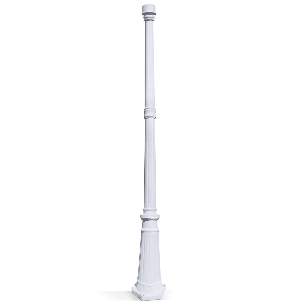 6.5-Foot White Decorative Post with 3-Inch Fitter