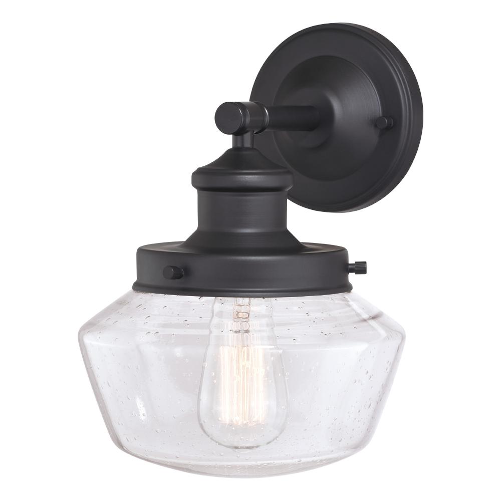 Collins 8 in. W Outdoor Wall Light Matte Black