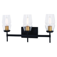 Vaxcel International W0393 - Warren 3 Light Vanity Light Matte Black and Brushed Brass