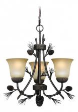 Vaxcel International H0172 - Sierra 3L Mini Chandelier Black Walnut